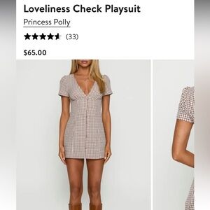 NWT Princess Polly Loveliness Playsuit (Brown) - Size: 4